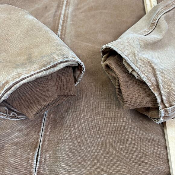 2006 Carhartt 4XL Tall Hooded Jacket Sierra Sherpa Lined J141 Tan BRN Brown Mens - Picture 12 of 16